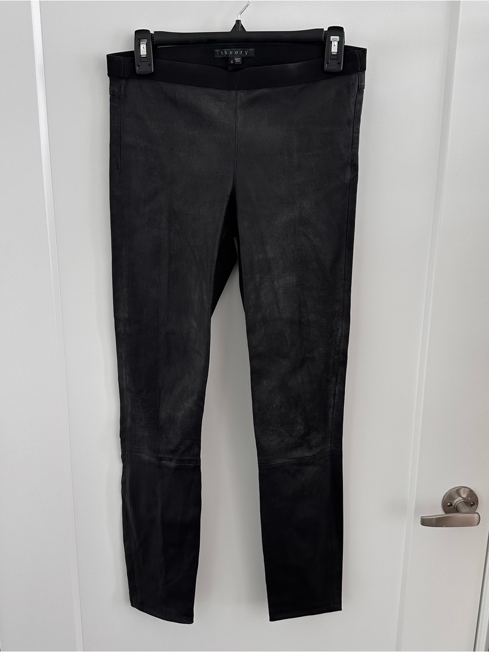 Theory Black Lamb Leather Leggings